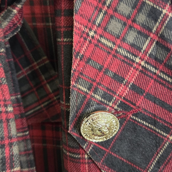 Women's Red Plaid Trench Coat - Picture 7 of 7
